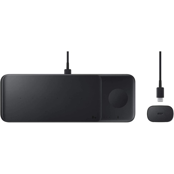 Samsung - EP-P6300TBEGUS Wireless Charger Pad Trio - Black